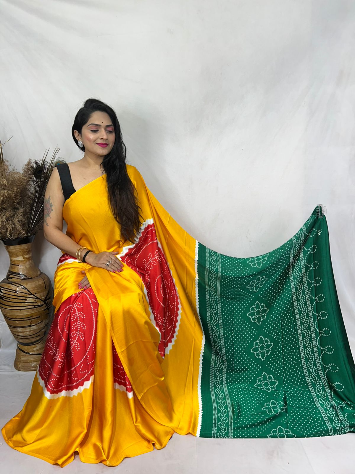 MODAL BUNDAGE BANDHEJ SILK SAREE