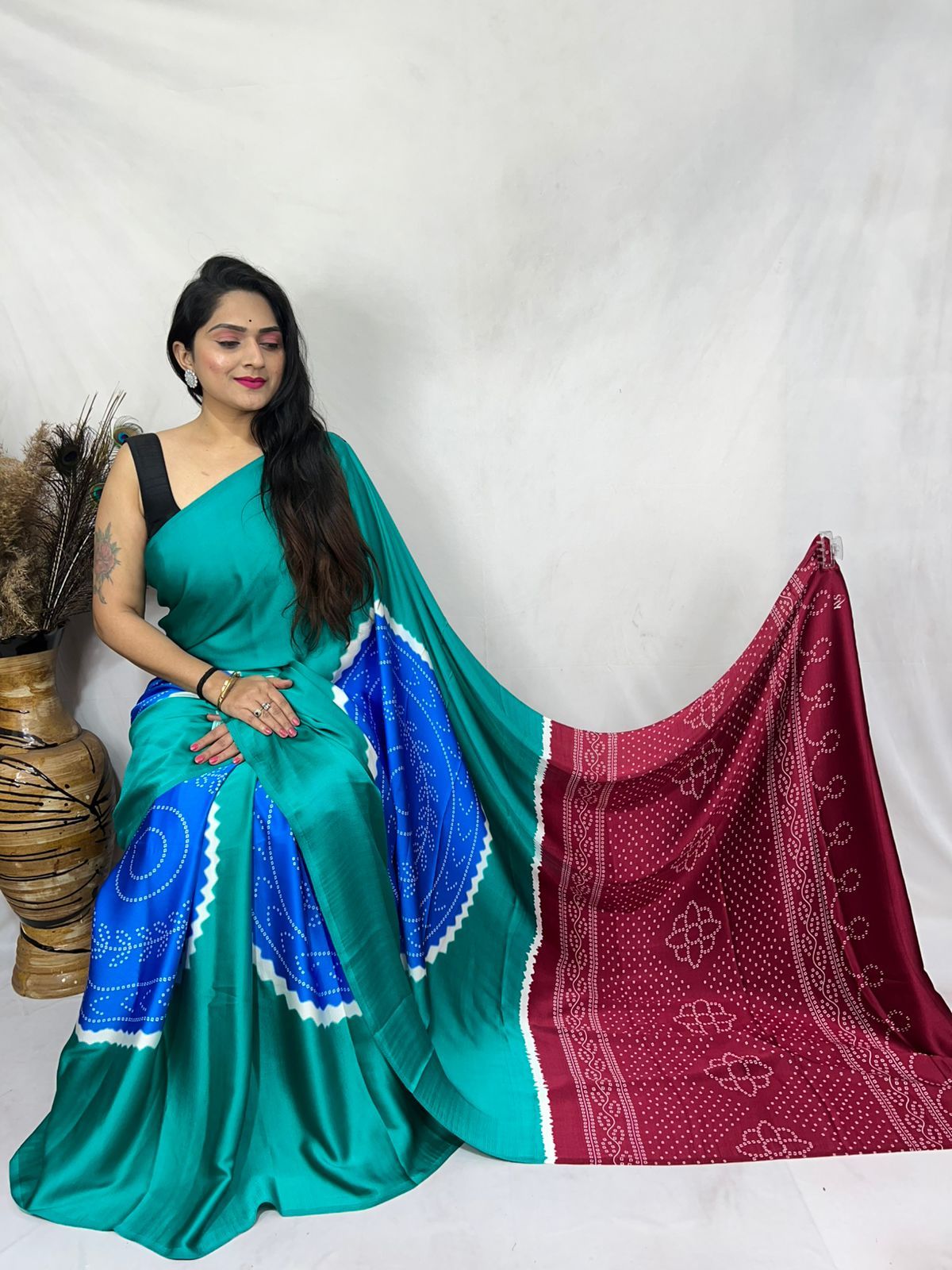 MODAL BUNDAGE BANDHEJ SILK SAREE