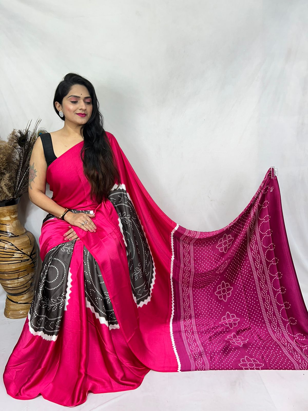 MODAL BUNDAGE BANDHEJ SILK SAREE