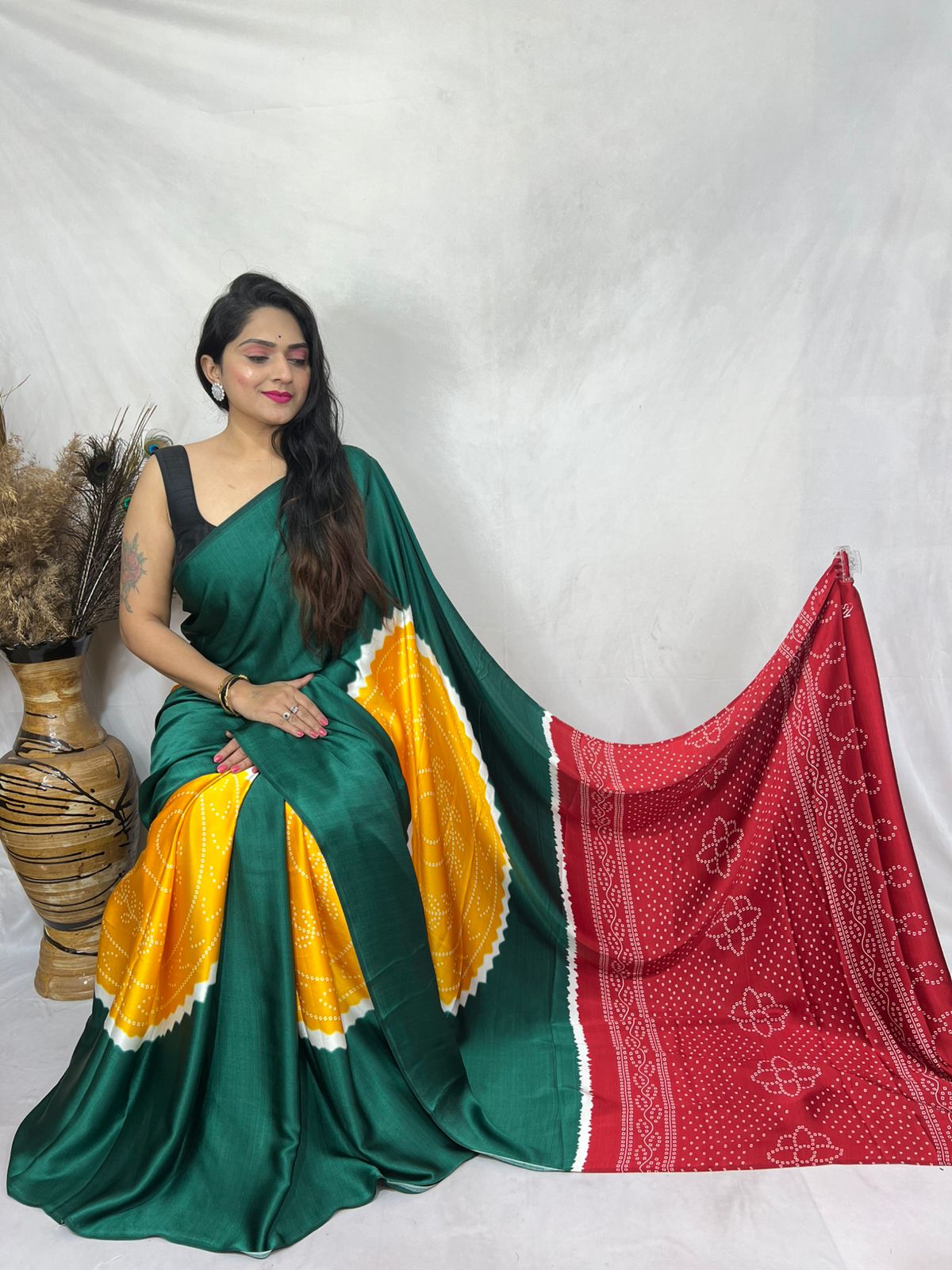 MODAL BUNDAGE BANDHEJ SILK SAREE