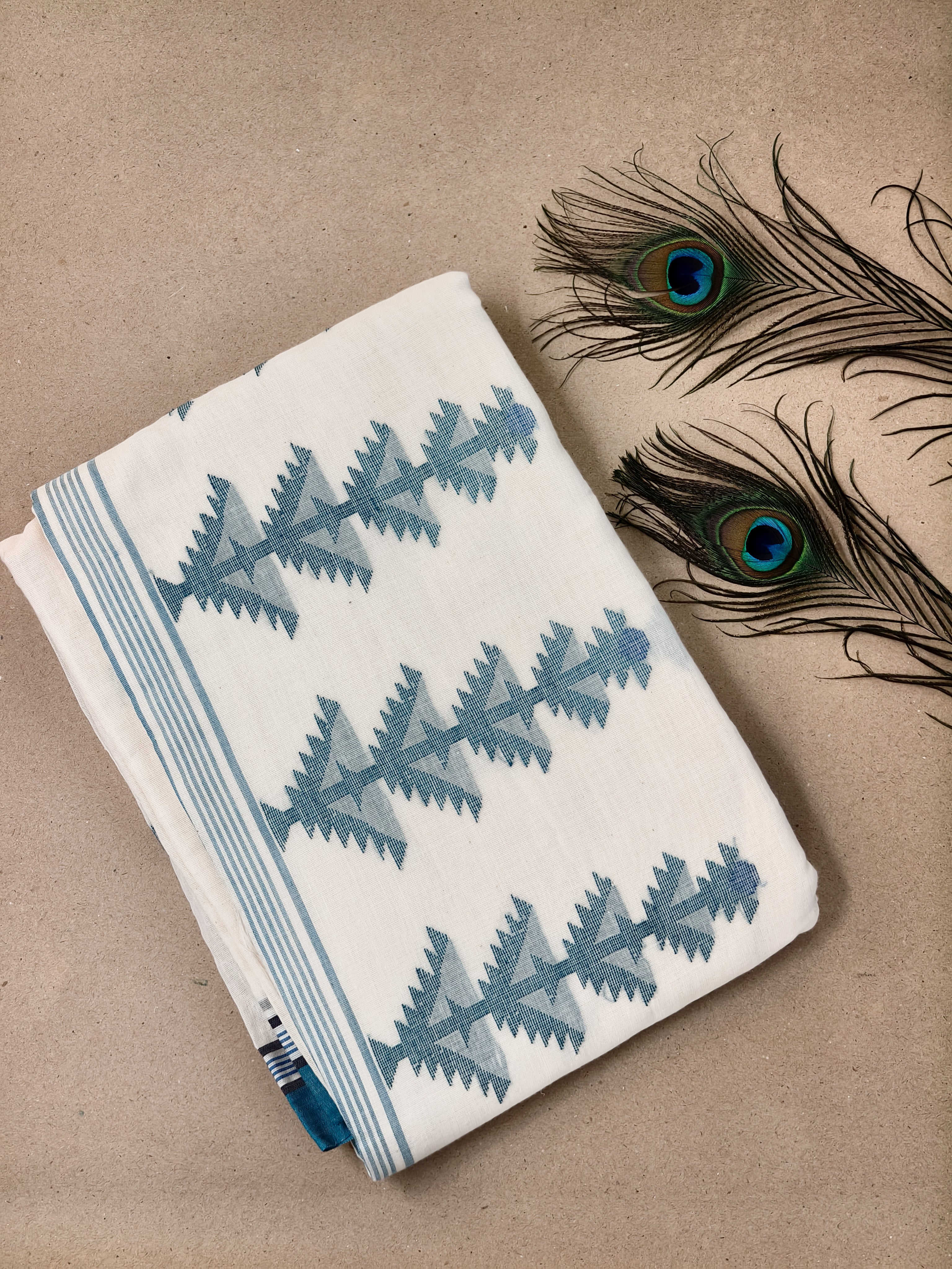 Traditional Bengal Handloom pure Cotton khadi Jamdani saree