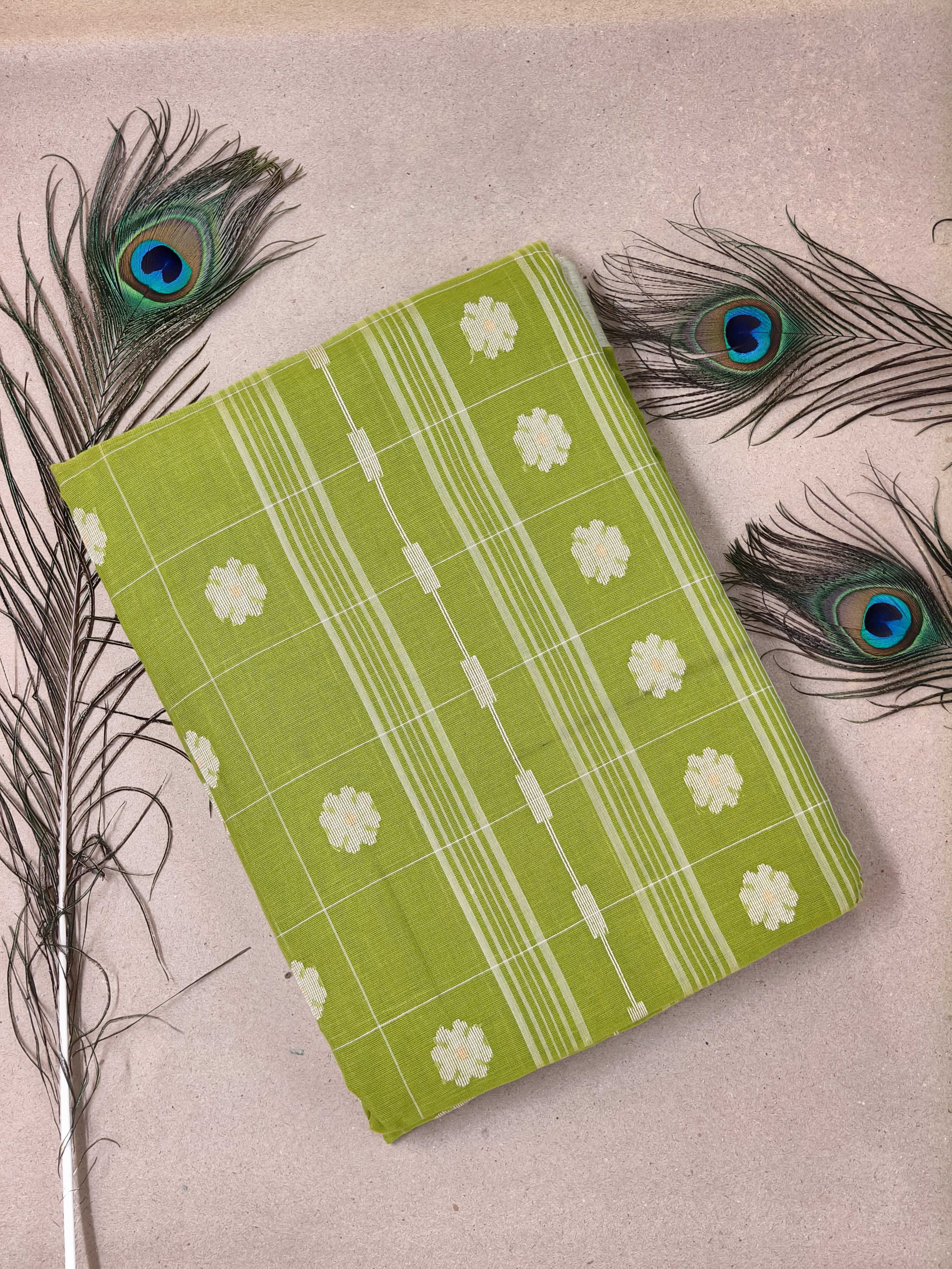 Traditional Bengal Handloom pure Cotton Khadi Jamdani saree