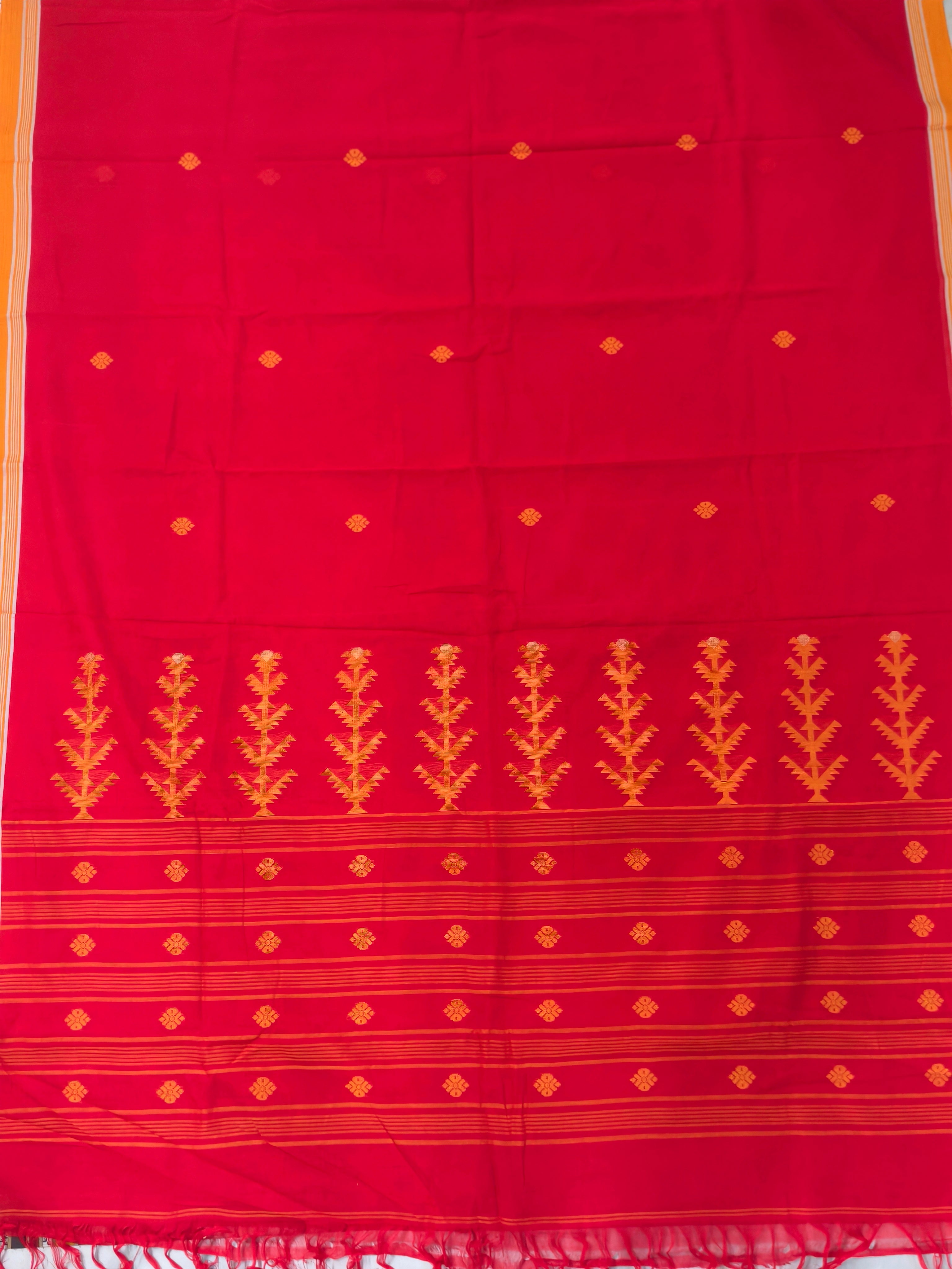 Traditional Bengal Handloom pure Cotton khadi Jamdani saree