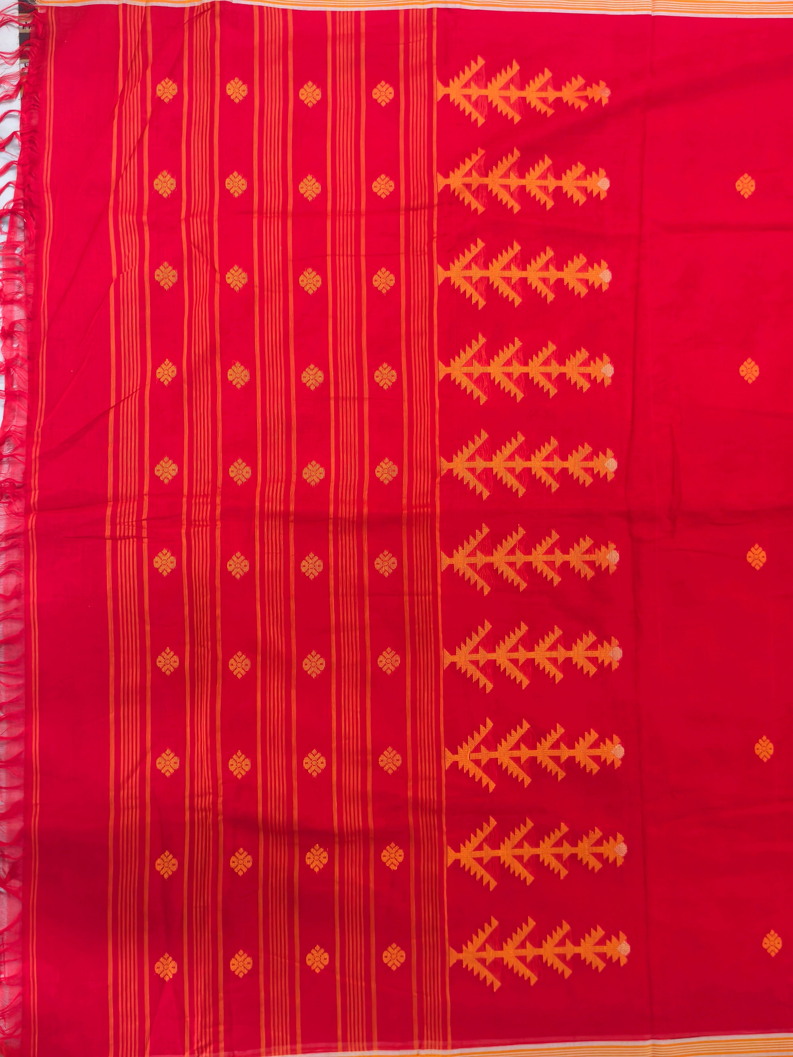 Traditional Bengal Handloom pure Cotton khadi Jamdani saree
