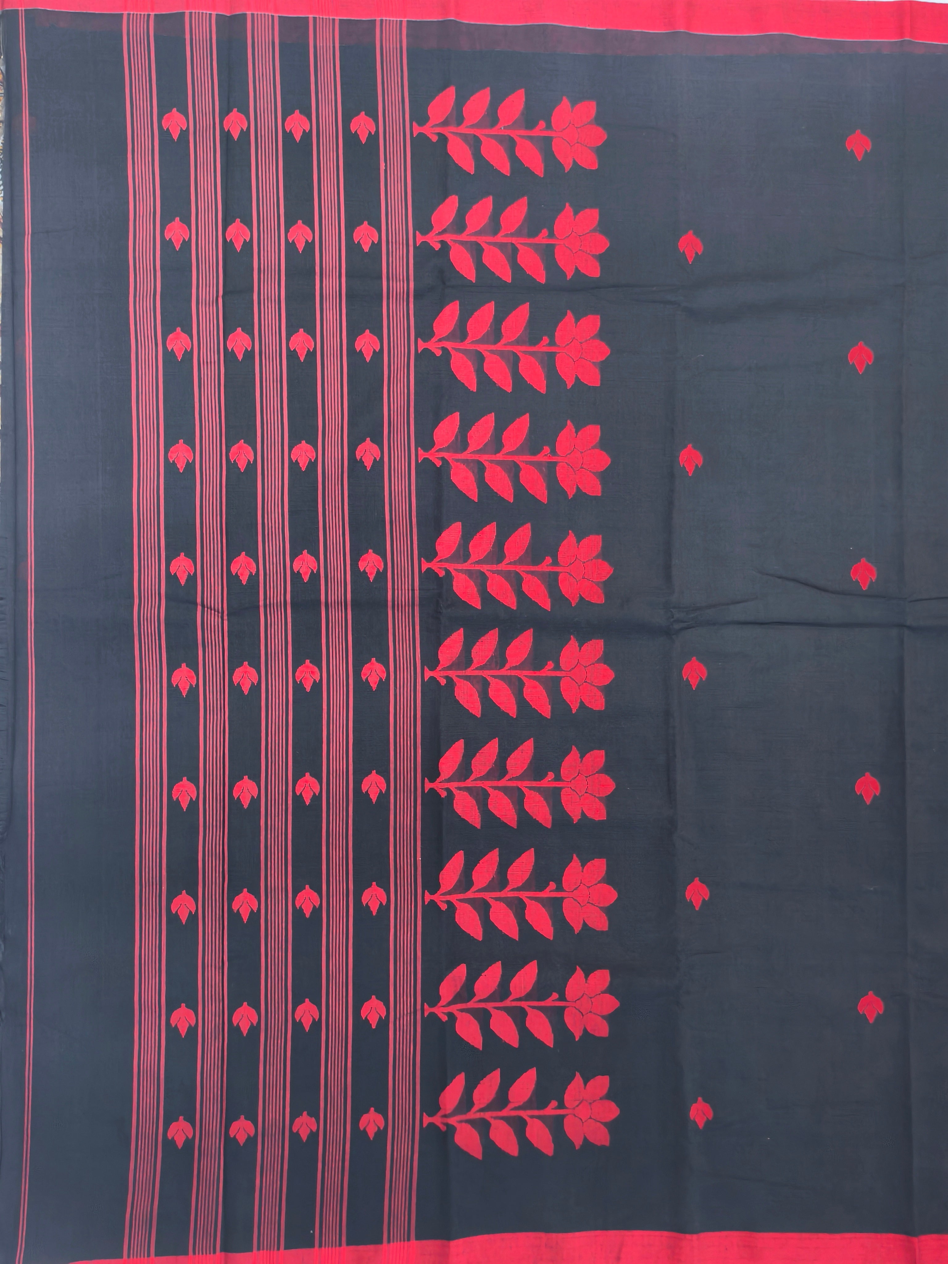 Traditional Bengal Handloom pure Cotton Khadi Jamdani saree