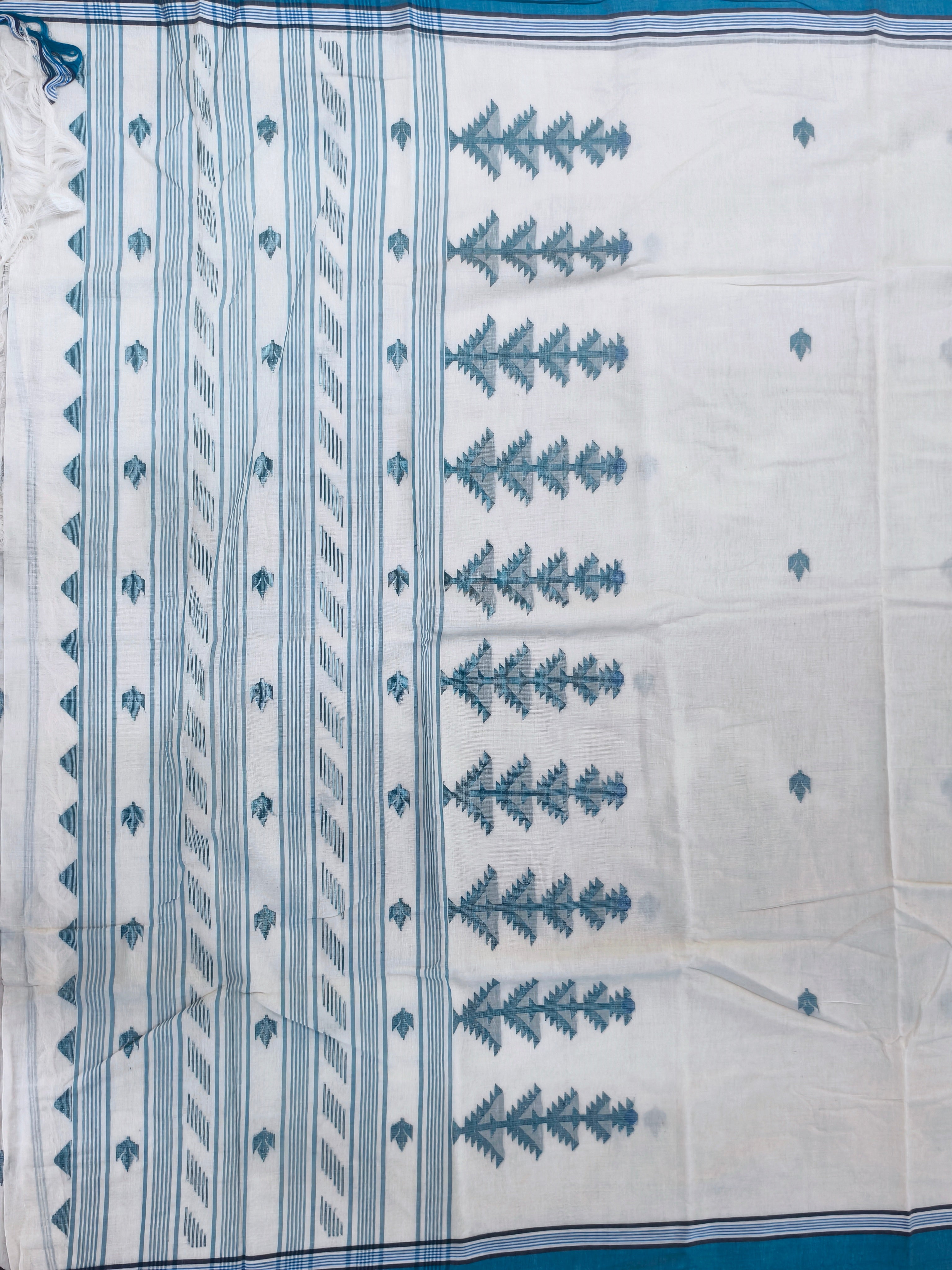 Traditional Bengal Handloom pure Cotton khadi Jamdani saree